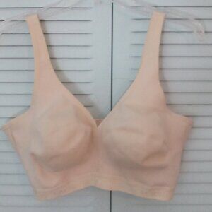 40DDD CACIQUE COTTON BLEND UNLINED FULL COVERAGE NO WIRE BRA WITH STRETCH CREAM